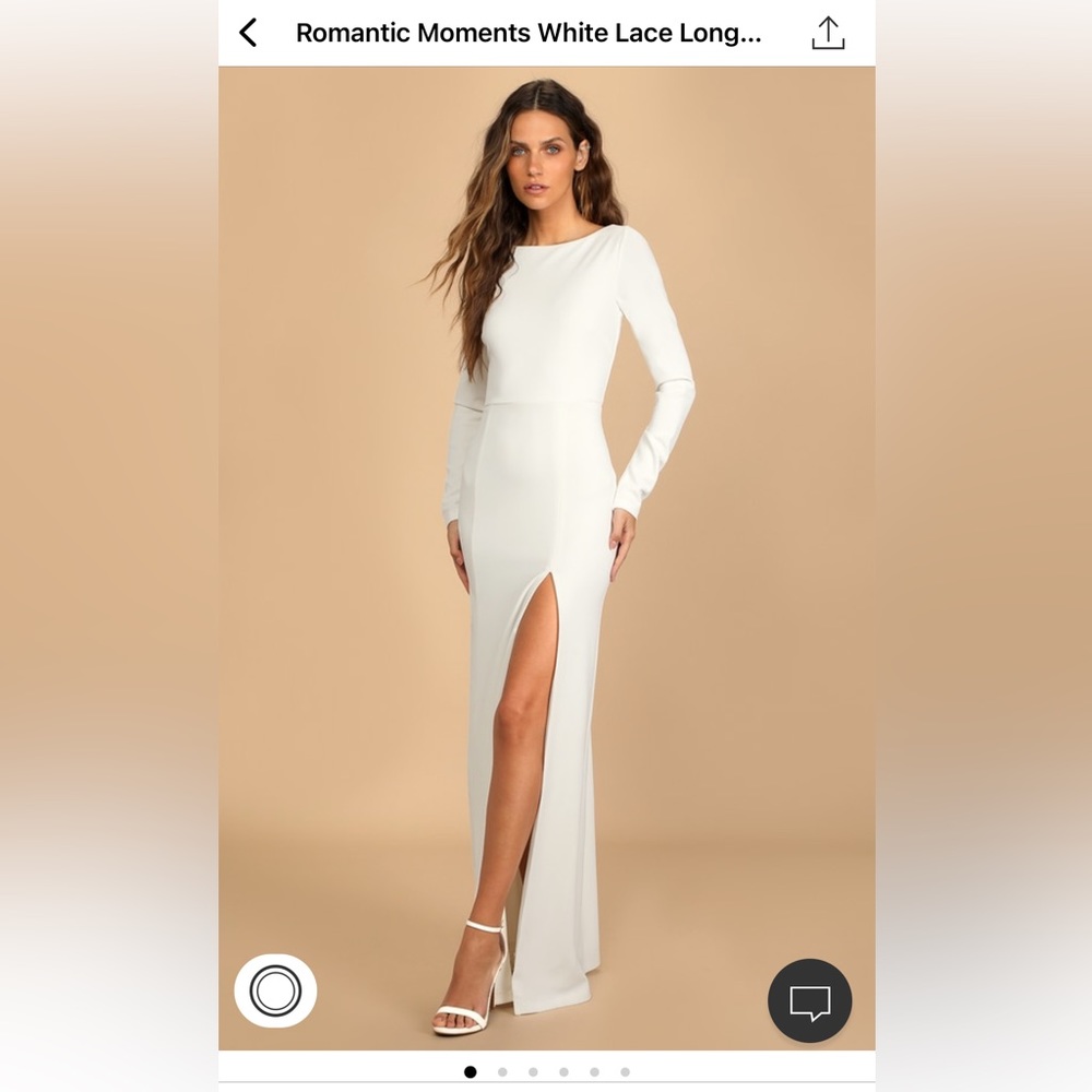 Lulus Romantic Moments White Lace Long-Sleeve Maxi